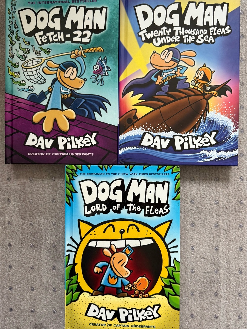 Three Dog Man books by Dav Pilsky